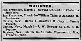 Bowker-Dryden Marriage